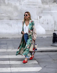 2020 Bohemian Printed Summer Beach Wear Clothes Long Kimono Cardigan Plus Size Cotton Tunic Women Tops and Blouse Shirts A147