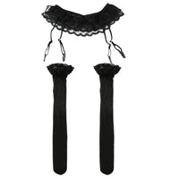 Womens Sexy Hot Lace Top Thigh-Highs Stockings Socks+Suspender Garter Belt