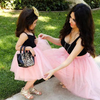 Mother Kids Summer Clothes Family Matching Outfits Mom And Daughter Lace Wedding Dresses For Girls Sleeveless Party Dress 2023