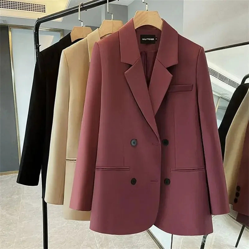 Blazer Woman Solid Jacket Office Wear Professional Outfits Coats for Women Spring Autumn Loose Fashion 2025 Trend Outerwears Hot