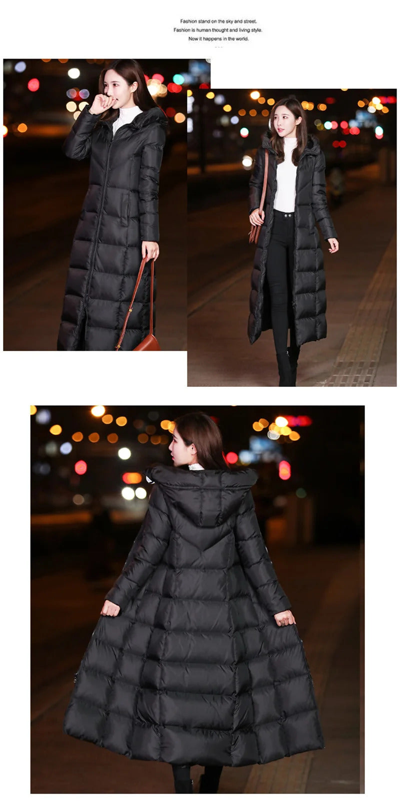 2023 Women's Winter Cold Coats Long Parkas Warm Down Basic Jacket Fashion Cotton Padded Outwear Female Hooded Windproof Overcoat