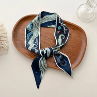 2023 New Twill Silk Scarf D Home Silk Scarf Bag Silk Scarf Tied Bag Decoration Ribbon Headband Star Same High-end Gift