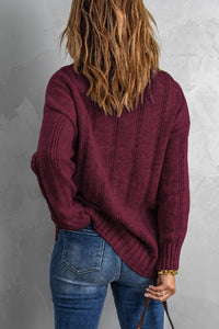 Wine Oversize Thick Pullover Sweater