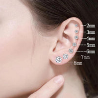 1Pair Stainless Steel Crystals Stud Earrings For Men Women Not Fade Ear Rings Jewelry