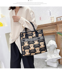 New Arrival! Fashionable Top-handle Bag with Cute Cat Pattern Large Capacity Mommy Bag for Women, Perfect for Work and Commuting