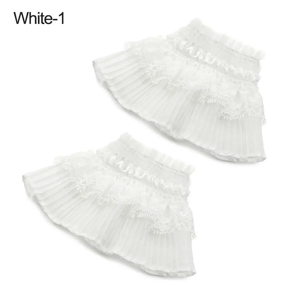 1Pair Detachable Fake Sleeves Spring Autumn Wild Sweater Decorative Sleeves Lace Ruffles Elbow Sleeve Cuff universal Fake Cuff