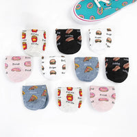 5 Pairs Thin Section of Short Socks CHILDREN'S Boat Socks Black and White Striped Boat Socks Ins Tide Versatile