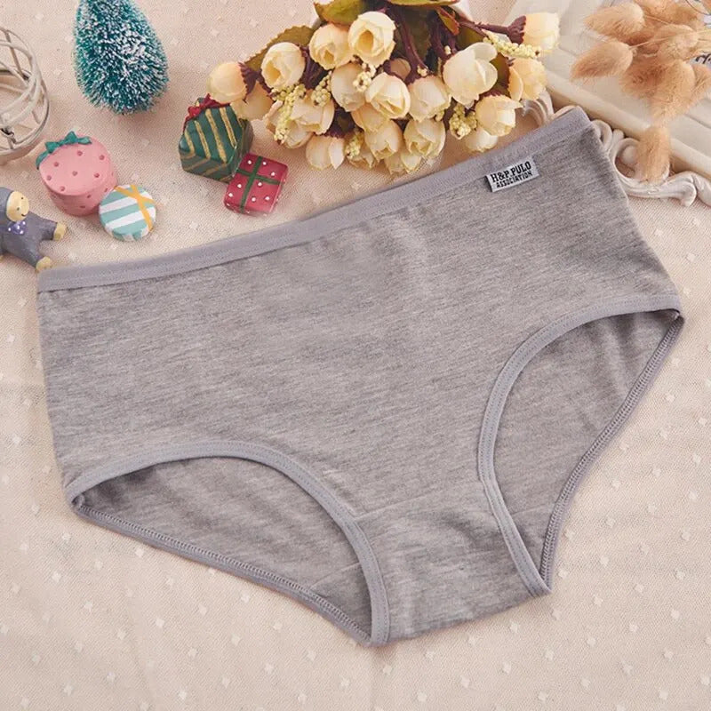 7Pcs/Lot Women's Panties Cotton Plus Size Underwear Girls Briefs Breathable Solid Color Panty Underpant Female Lingerie M-4XL