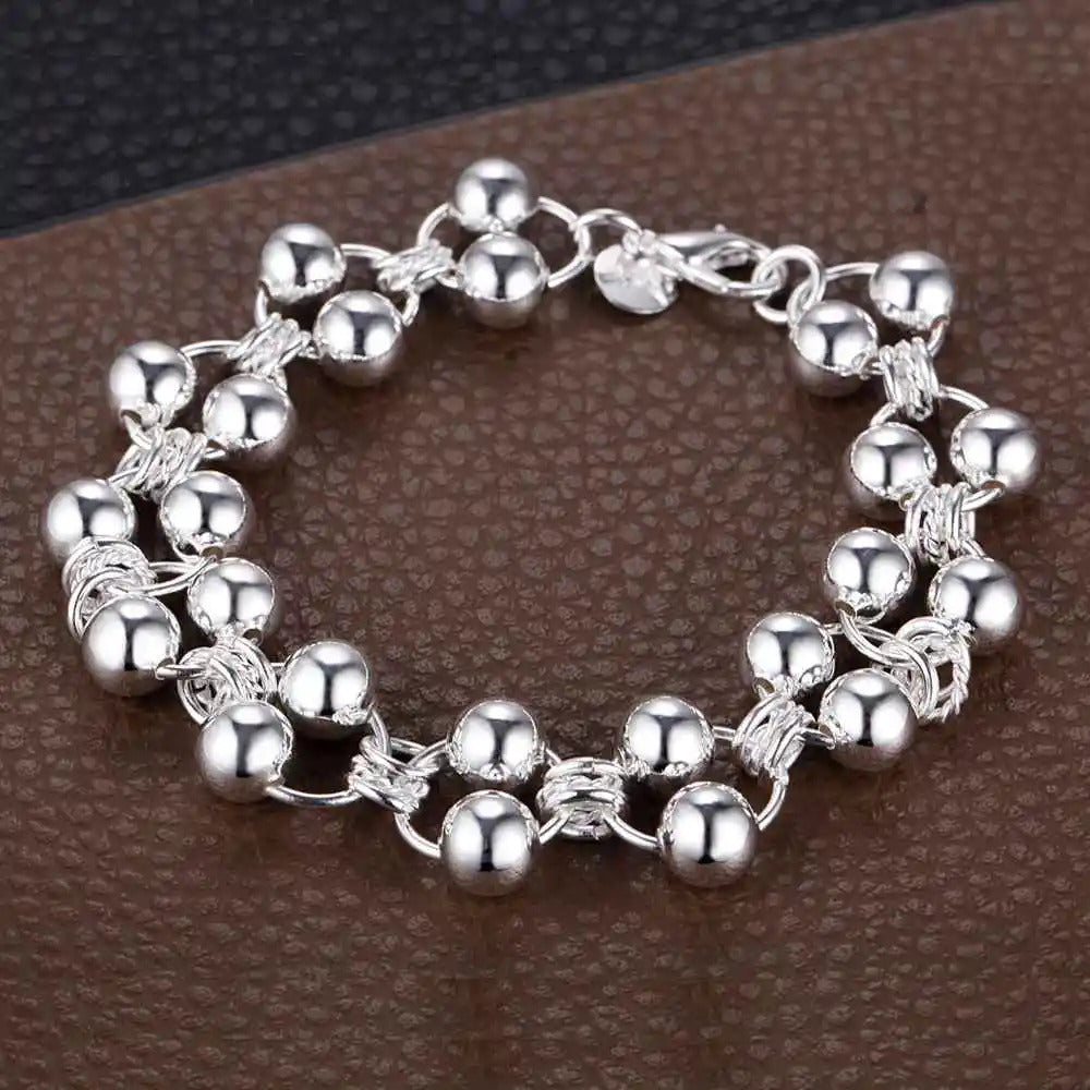 925 Sterling Silver Rose Flowe Bracelet Nice Snake Chain High Quality For Women Men Fashion Jewelry Wedding Engagement Party