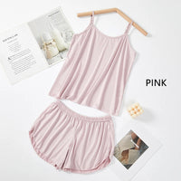 Women Pajamas Sleepwear Pajama Set Nightgowns Camisole Shorts Nightclothes Pink Gray XL XXL Summer Smooth Soft Casual