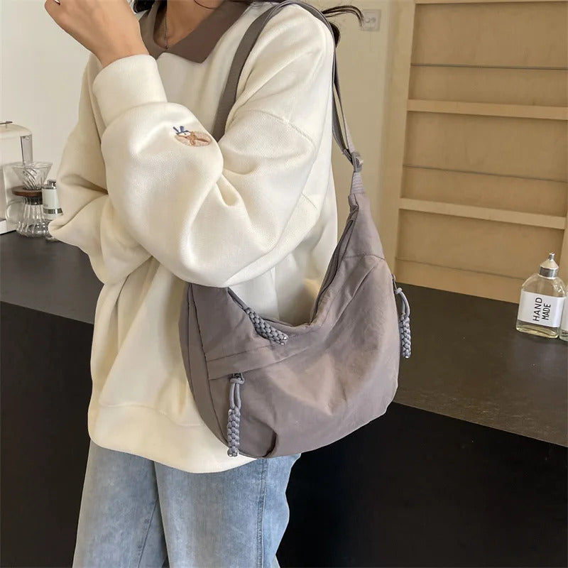 Nylon Fabric Shoulder Bag New High Capacity Women's Crossbody Messenger Bag Leisure Versatile Shoulder Hobos Bag