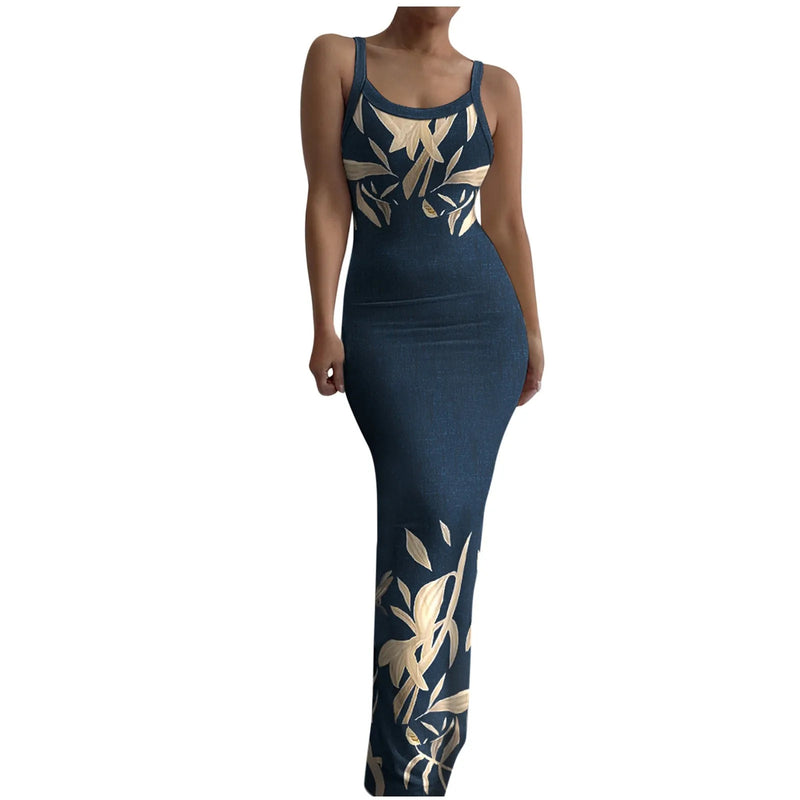 Elegant Bodycon Maxi Dress Women Summer 2024 Sleeveless Backless Sexy Outfits Party Club Sundress Beach Holiday Long Dresses