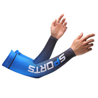 Sport Ice Arm Sleeves for Men Cycling UV Solar Cuff Breathable Summer Sun Protection Arm Cover Print Anti-Sunburn Long Sleeve