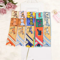 Horse Printing Bag Scarf 2024 New Small Skinny Silk Scarf Women Luxury Brand Foulard Women Tie Fashion Head Scarves For Ladies