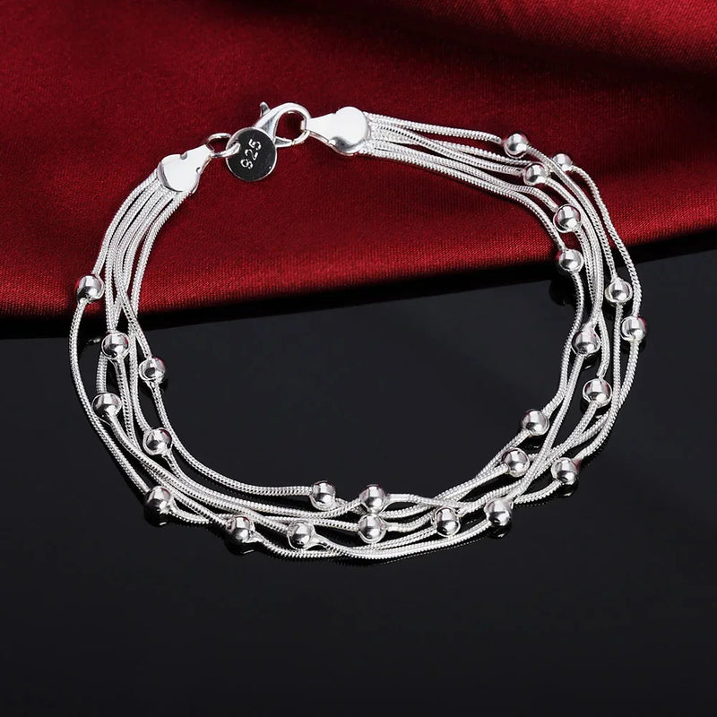 Hot 925 Sterling Silver Cute Buckle Side Chain Solid Bracelet for Women Men Charm Party Gift Wedding Fashion Jewelry