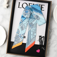 2024 Korean Fashion New Women's Twill Decorative Ribbon Small Scarf Binding Bag Handle Ribbon Hair Band Small Scarf Headband