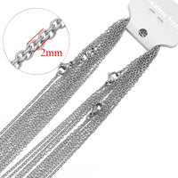 10Pcs/lot  50cm Stainless Steel Link Chains Necklaces Cuban Cross Chains Accessories for DIY Gifts Jewelry Making Bulk Wholesale