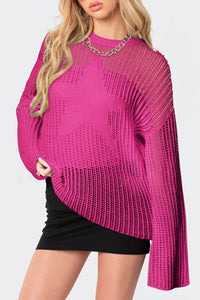 Rose Seeing Stars Oversized Sweater