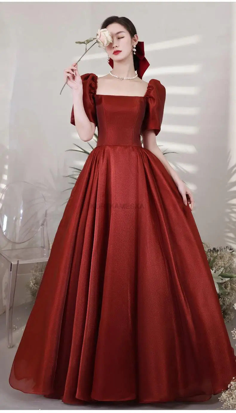 Evening Prom Dresses for Women Square Collar Puff Sleeve Organza Casual Summer Dress 2023 Elegant Formal Birthday Party vestidos