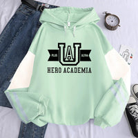 My Hero Academia UA Logo Anime Hoodies Simple Men Plus Size Streetwear Casual Warm Kangaroo Pocket Drawstring Sweatshirt