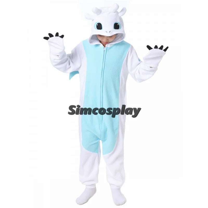 XXL Kids Black Animal Cartoon Onesie White Adult Women Men Kigurumis Pyjamas Halloween Cosplay Party Costume Christmas Homewear