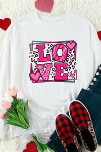 Beige Sweet LOVE Valentines Graphic Sweatshirt