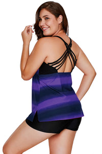 Greenish Strappy Hollow-out Back Tankini