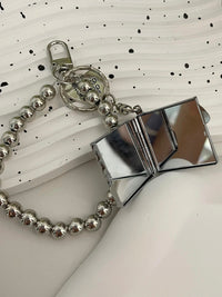 Metal Key Chain with Heart Shaped Mirror y2k Style Bag Pendant Sweet Cool Trendy Fashion Pendant