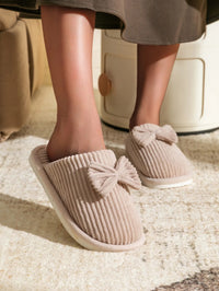 Fashion Women's Bow Slippers Fall/Winter Indoor Bedroom Floor Lightweight and Comfortable&Soft Warm Slippers for Home