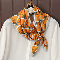 Luxury Print Satin Silk Square Scarf for Women Shawl Hijab Neckerchief Female Hair Ribbon Headband Fashion Wrap Bandana 2023 New