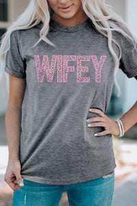 Gray Leopard WIFEY Graphic Tee