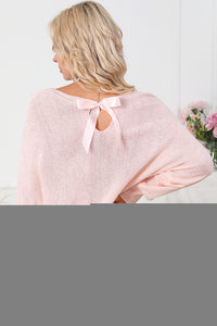 Black Ribbon Bow Knot Dolman Sleeve Sweater