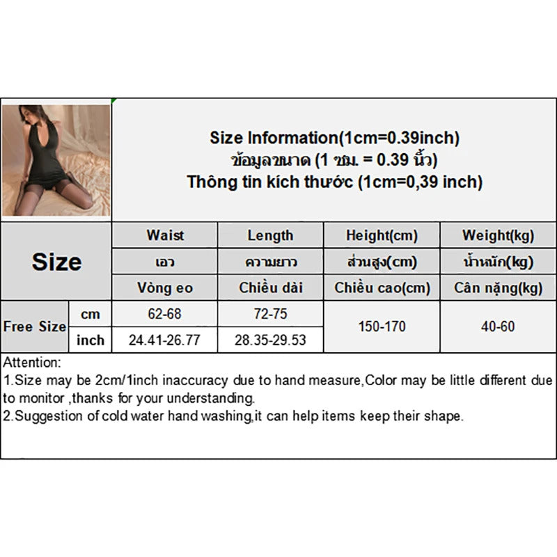 1Pc Erotic Dress Sexy Women Uniform V Neck Slim Backless Seductive One-piece Dress Nightclub Party Mini Dresses