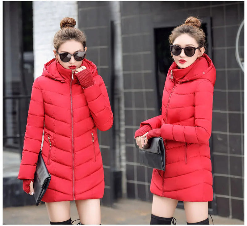 2024 New Arrival Fashion Slim Women Winter Jacket Cotton Padded Warm Thicken Ladies Coat Long Coats Parka Womens Jackets