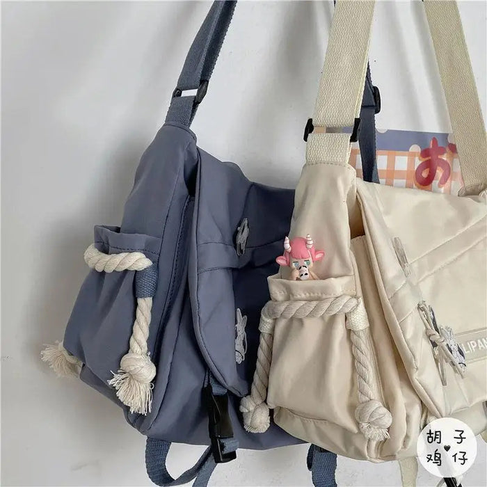 Nylon Handbags Shoulder Bag Japanese Large Capacity Crossbody Bag Retro Workwear Postman Bags for Women