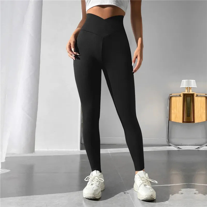 Cross Waist Head Yoga Pants