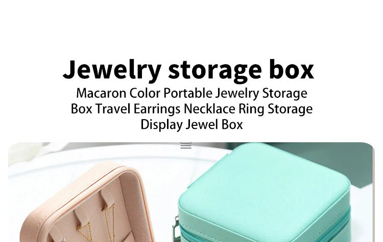 Portable Jewellery Box Ring Box Necklace Earring Storage Box Home Travel Jewellery Box Leather Display Case