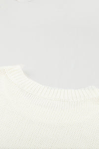 Green Oversize Knitted Drop-shoulder Sleeve Sweater