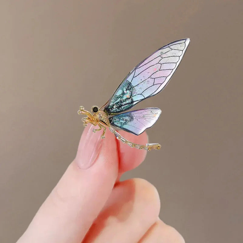 Trendy Faery Elf Butterfly Dragonfly Acrylic Brooches For Women Girls Multicolour Plastic Insect Birthday Party Daily Jewelry