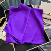 60cm Solid Colors Neckerchief Hijab Scarf For Women Silk Satin Headband Hair Scarves Female Square Shawls Head Scarfs For Ladies