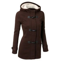 2021 Best Selling Hooded Classic Cow Horn Button Jacket Cotton Coat Autumn/Winter Parkas Fashion Outerwear