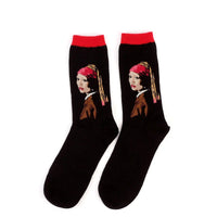 Autumn winter Retro Women Art Van Gogh Mural World Famous Oil Painting Series Men Socks Funny Socks