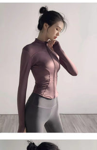 Women's Jacket Quick-drying Sun Protection Sport Coat Women's Tight Yoga Wear Long Sleeve Cardigan Running Fitness Jacket Zipper