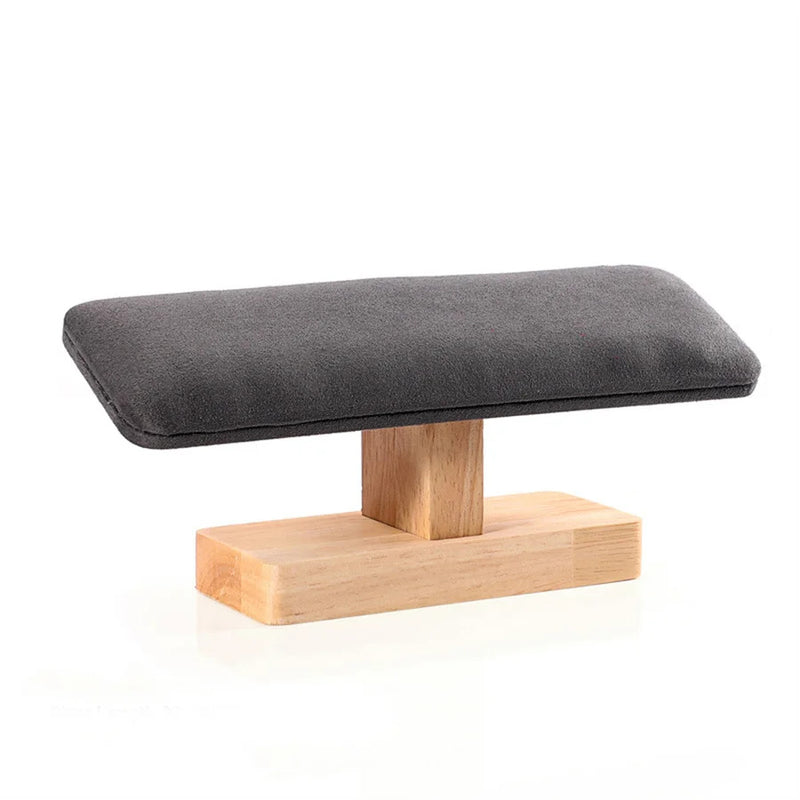 1pc Wooden Base T-Shaped PU Leather / Velvet Bracelet Display Rack Bangle Watch Hairband Jewelry Storage Stand Holder Organizer