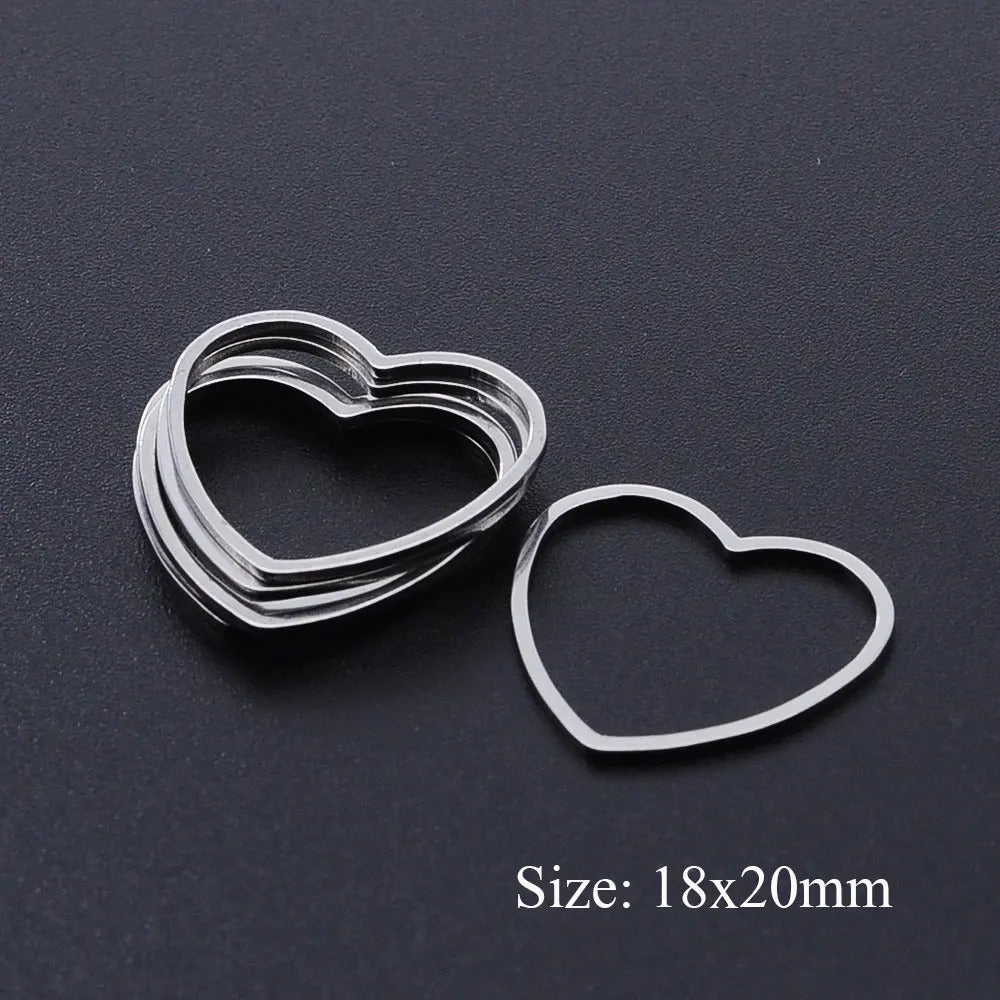 10pcs/lot 316 Stainless Steel   Hollow Geometric Square Circle Triangle Charms Wholesale Never Tarnish Jewelry Making Charms