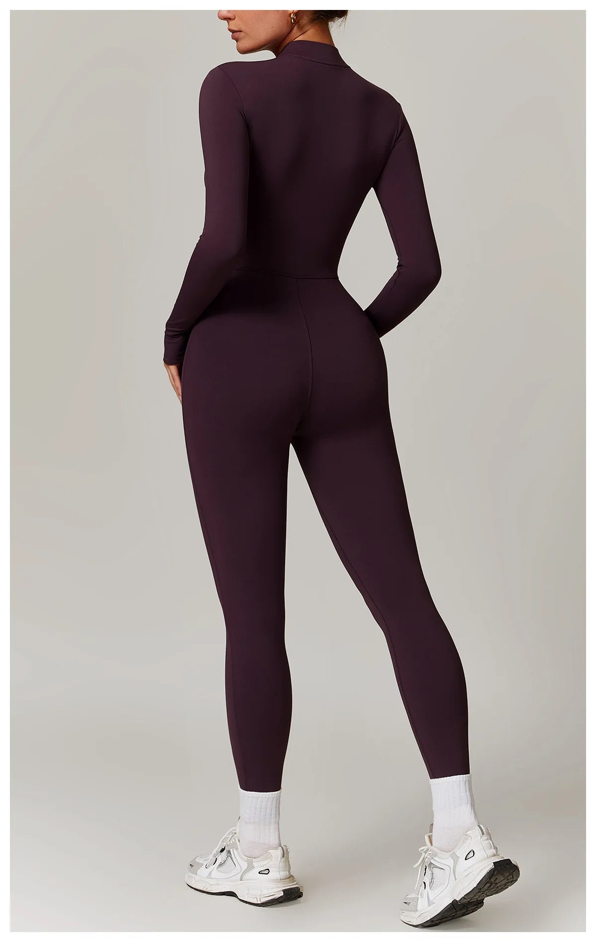 Winter Autumn Women's One-piece Yoga Jumpsuit leggings Long-sleeved Warm ski Overalls Outerwear High Elastic Cycling Bodysuit