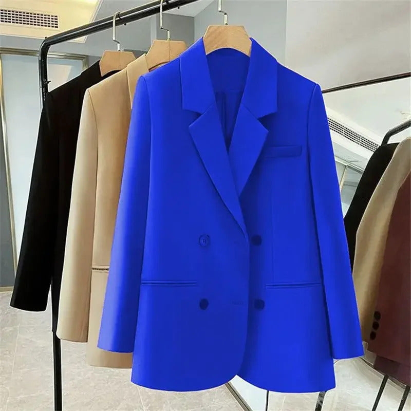 Blazer Woman Solid Jacket Office Wear Professional Outfits Coats for Women Spring Autumn Loose Fashion 2025 Trend Outerwears Hot