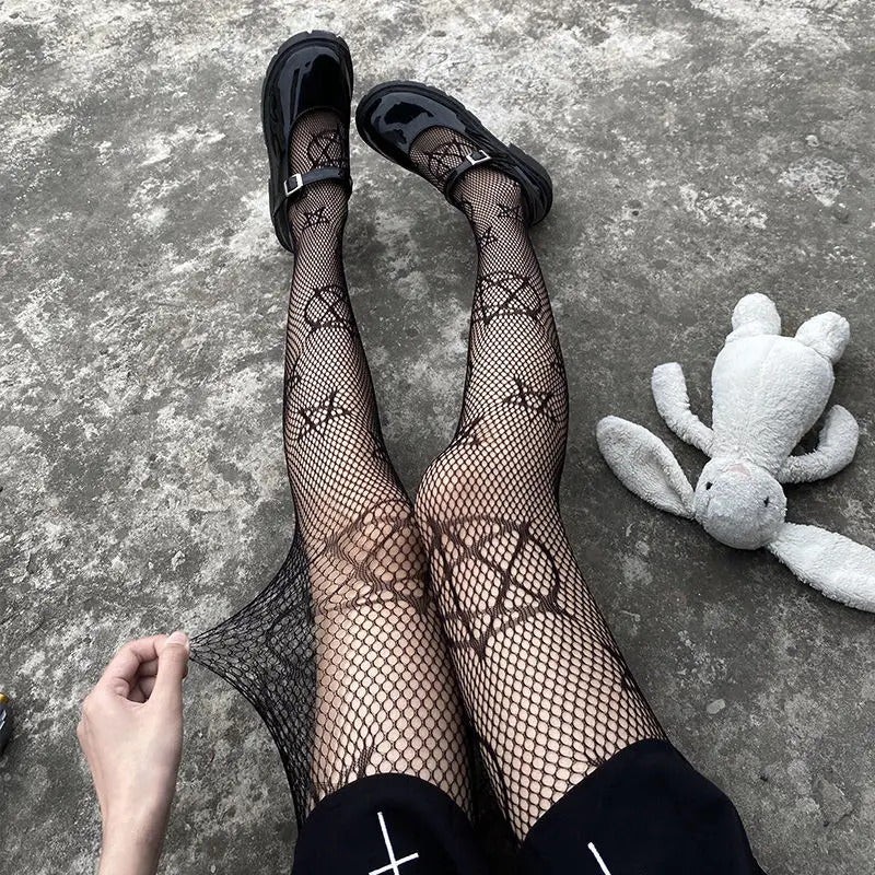 Women Rattan Sexy Stockings Club Party Anti-Snagging Flowers Tights Calcetines Fish Net Stocking Fishnet Mesh Lace Pantyhoses