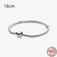 2024Hot Sale Heart Zircon Snake Chain Charm Beads Bracelet Women 925 Silver Original Pendant Bead DIY Jewelry Fine Festival Gift