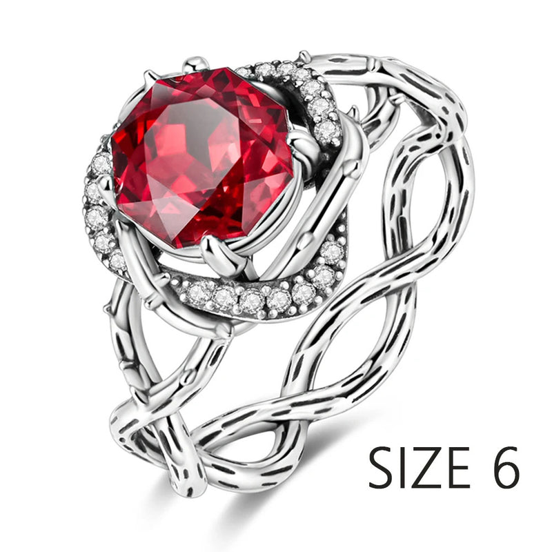 S925 Sterling Silver Valentine's Day Red Series Red Heart Charm Bow Ring Heart Necklace Fit Bracelet DIY for Women Jewelry Gift